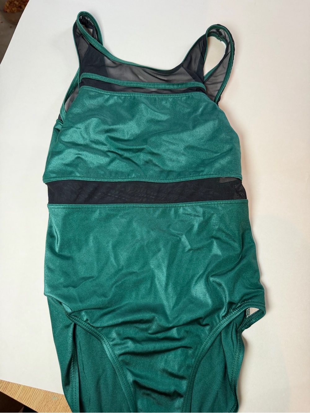 Lole Emerald Green One-Piece Swimsuit with Black Mesh Accents